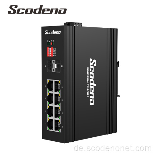 OEM/ODM IP40 Network Industrial Gigabit 2 SFP Ethernet POE Switch 8 Port für CCTV -System